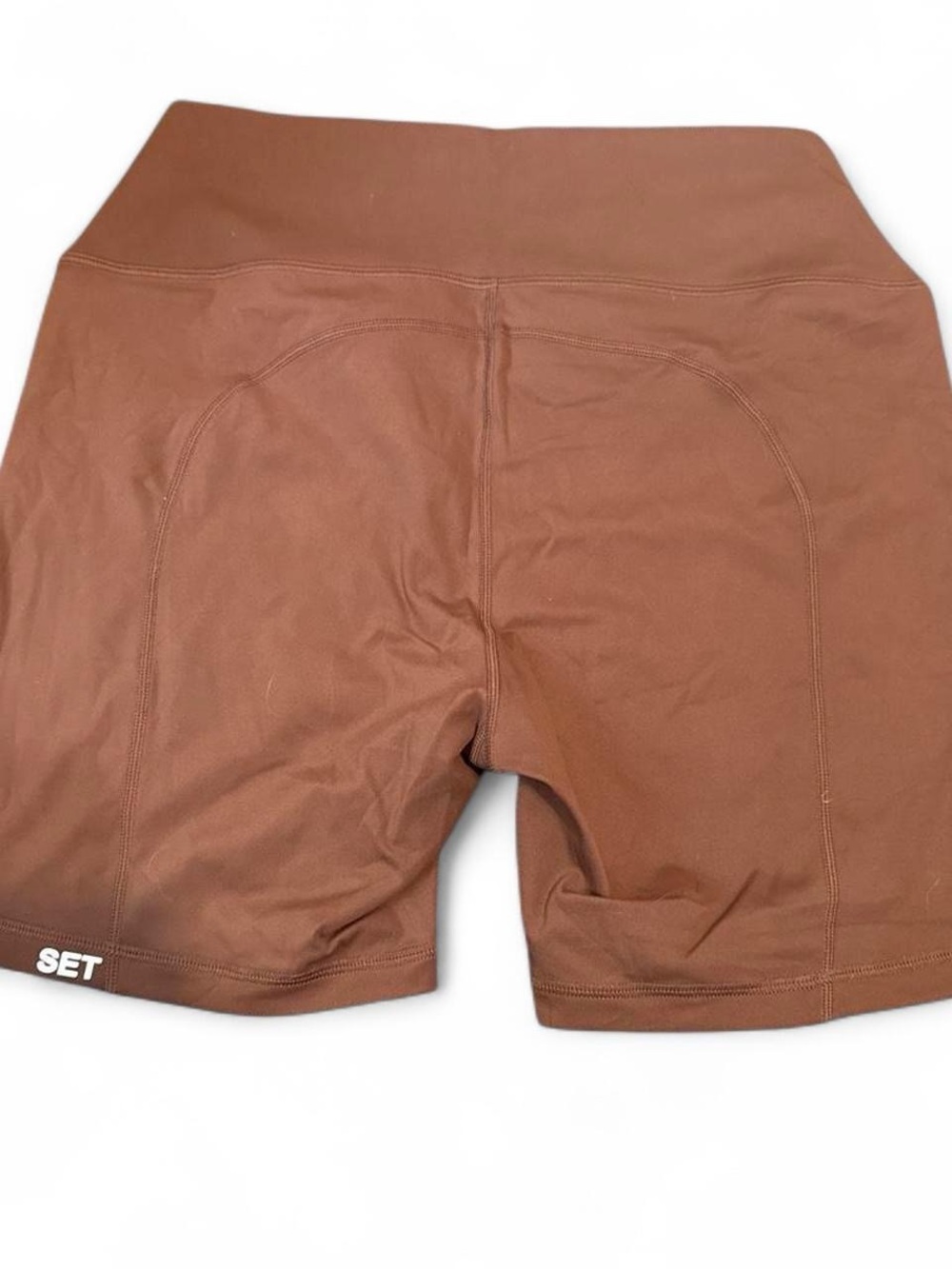 SET Active High / Mid Rise Brown Athletic Biker Shorts